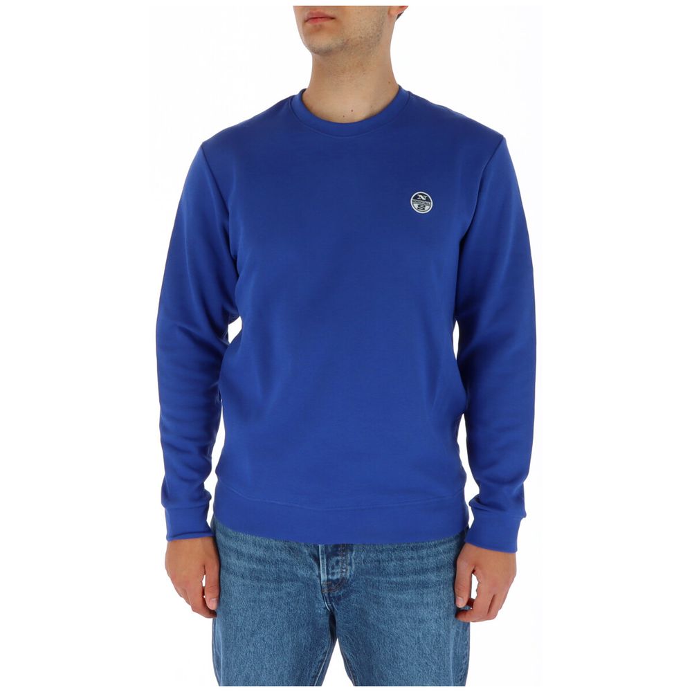 Sweatshirt by North Sails for men in cotton polyester blue features an enviable silhouette, showcasing a premium and refined round neckline for a truly enviable finish.