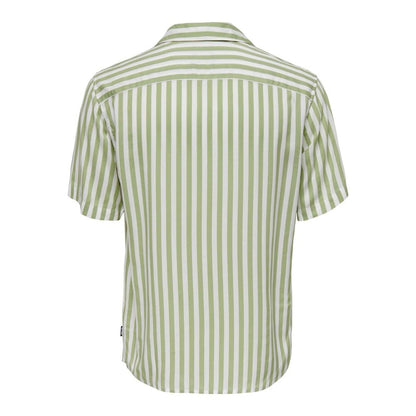 Shirt by Only & Sons for men in cotton bicolour & patterned showcases a sleek silhouette, elegantly detailed with a sleek and for a sleek finish.