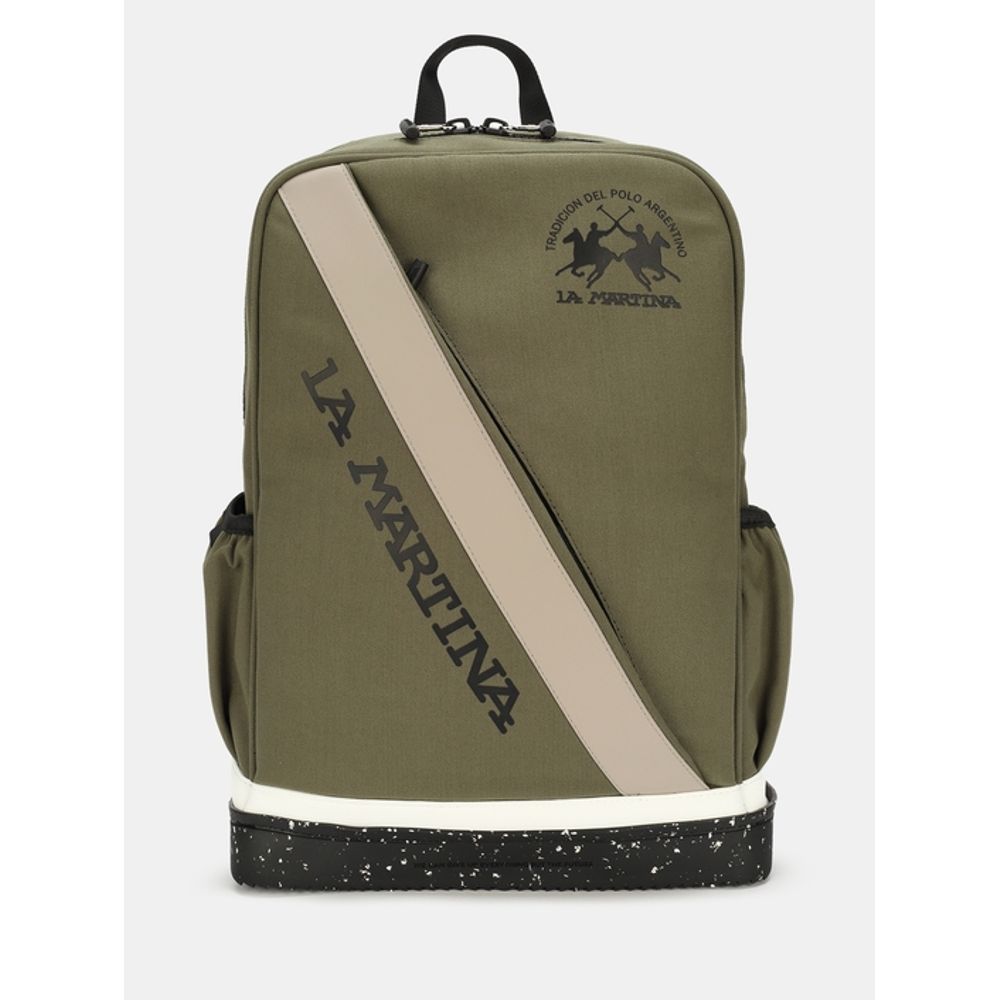 La Martina Cotton Polyester Canvas Rucksack Backpack - Bicolour Green