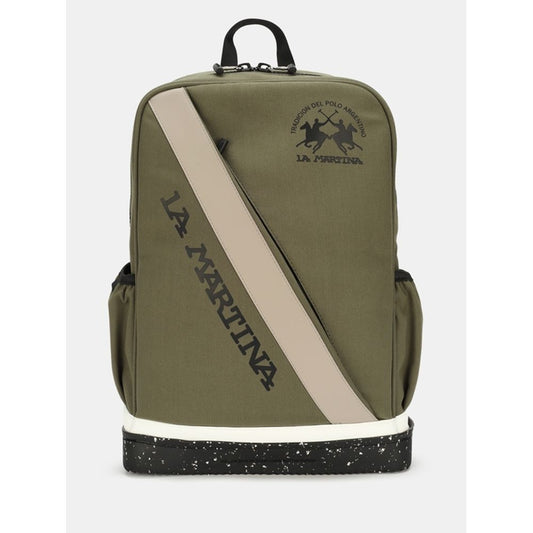 La Martina Cotton Polyester Canvas Rucksack Backpack - Bicolour Green