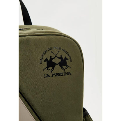 La Martina Cotton Polyester Canvas Rucksack Backpack - Bicolour Green