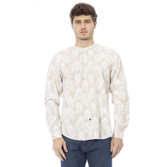Baldinini Trend Cream Cotton Long Sleeve T-Shirt