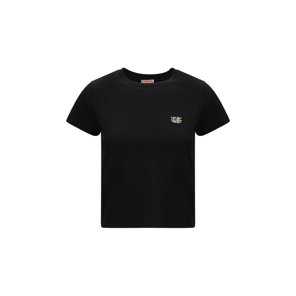 T-Shirt by Kenzo for women in cotton black & signature features an edgy silhouette, meticulously detailed with a sophisticated and for a truly edgy finish.