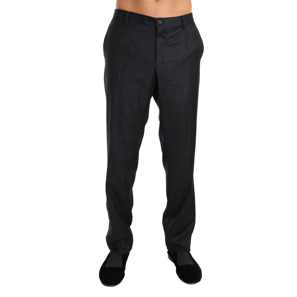 Trousers by Dolce & Gabbana for men in cotton gray & patterned features a tailored silhouette with a tailored , defined by its long and a sophisticated .