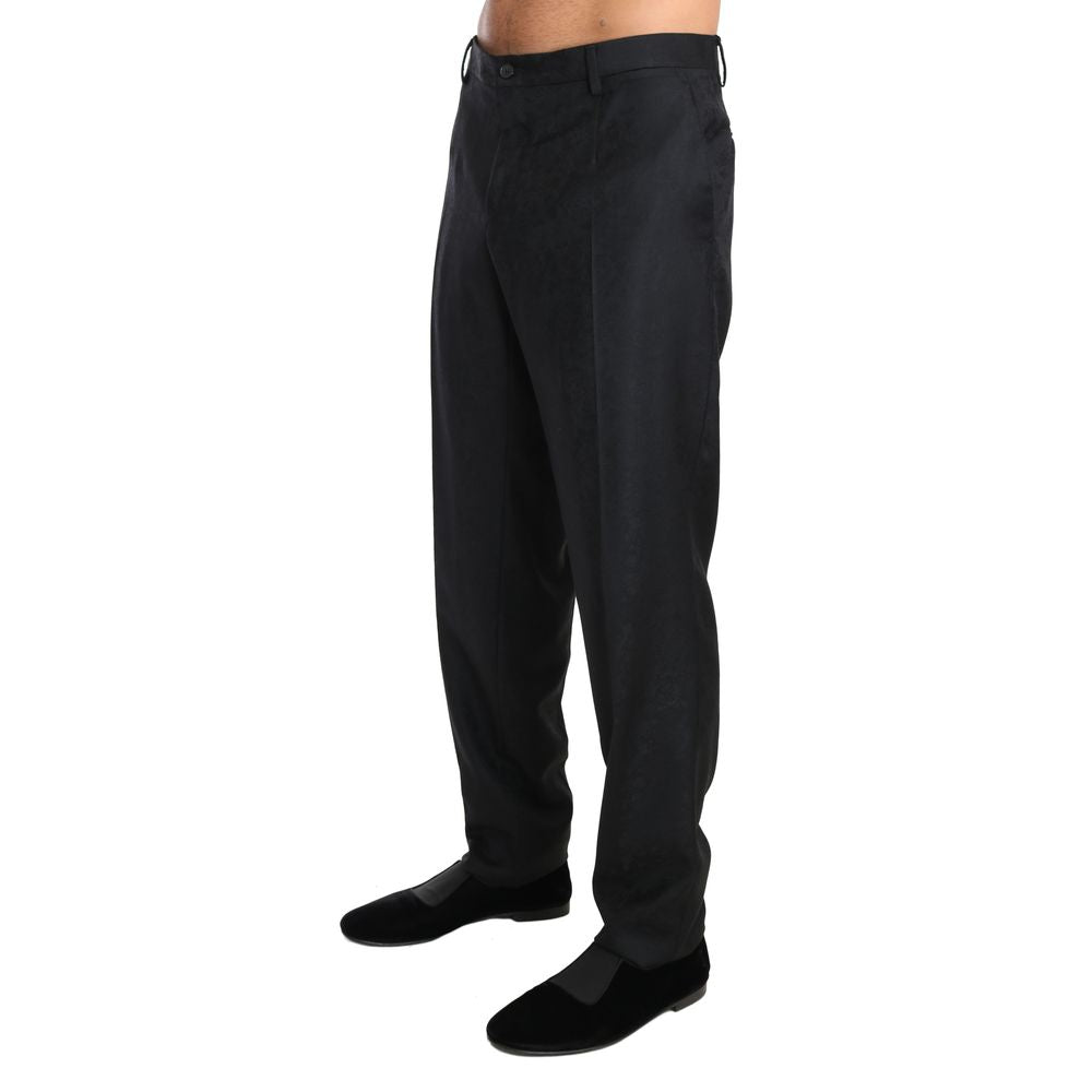 Trousers by Dolce & Gabbana for men in cotton gray & patterned presents a smart silhouette, meticulously detailed with a smart , a smart long, and a smart .