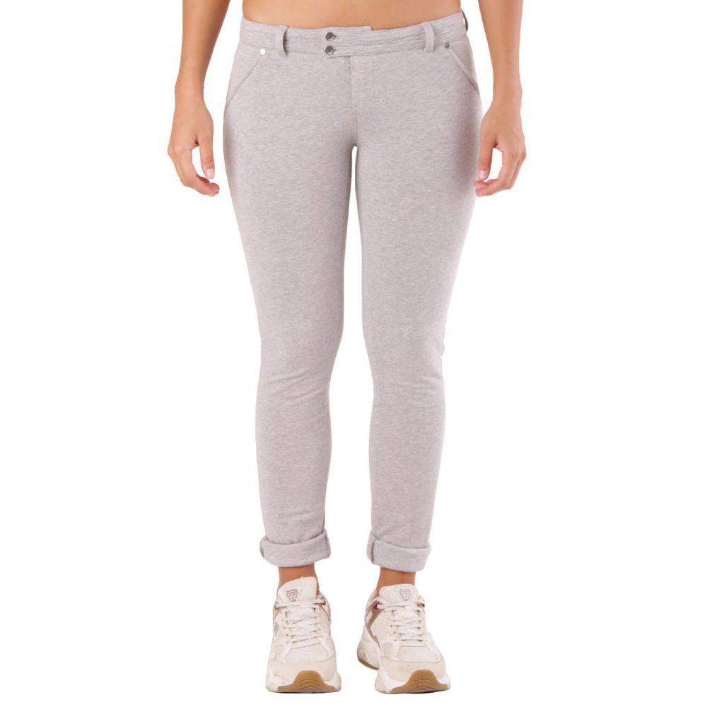 Trousers by Met for women in cotton gray presents a smart silhouette, meticulously detailed with a smart skinny, a smart long, and a smart .