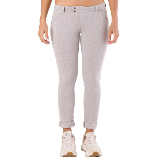 Trousers by Met for women in cotton gray presents a smart silhouette, meticulously detailed with a smart skinny, a smart long, and a smart .