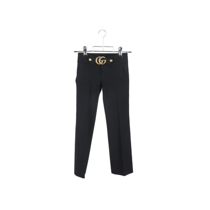 Trousers by Gucci for women in viscose black features a artisanal silhouette, showcasing a sophisticated wide with a long and for a artisanal finish.