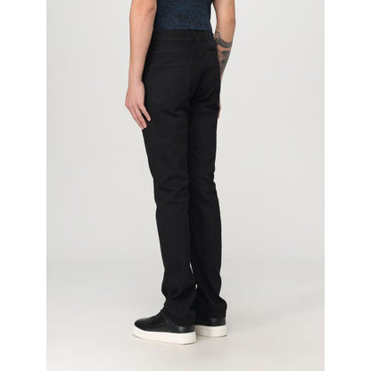 Jeans by Just Cavalli for men in denim cotton black features an sartorial straight-leg and long with a cut for a sartorial finish.