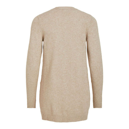 Cardigan by Vila Clothes for women in nylon polyester & viscose beige showcases a luxurious silhouette, meticulously detailed with a sophisticated and for a refined finish.