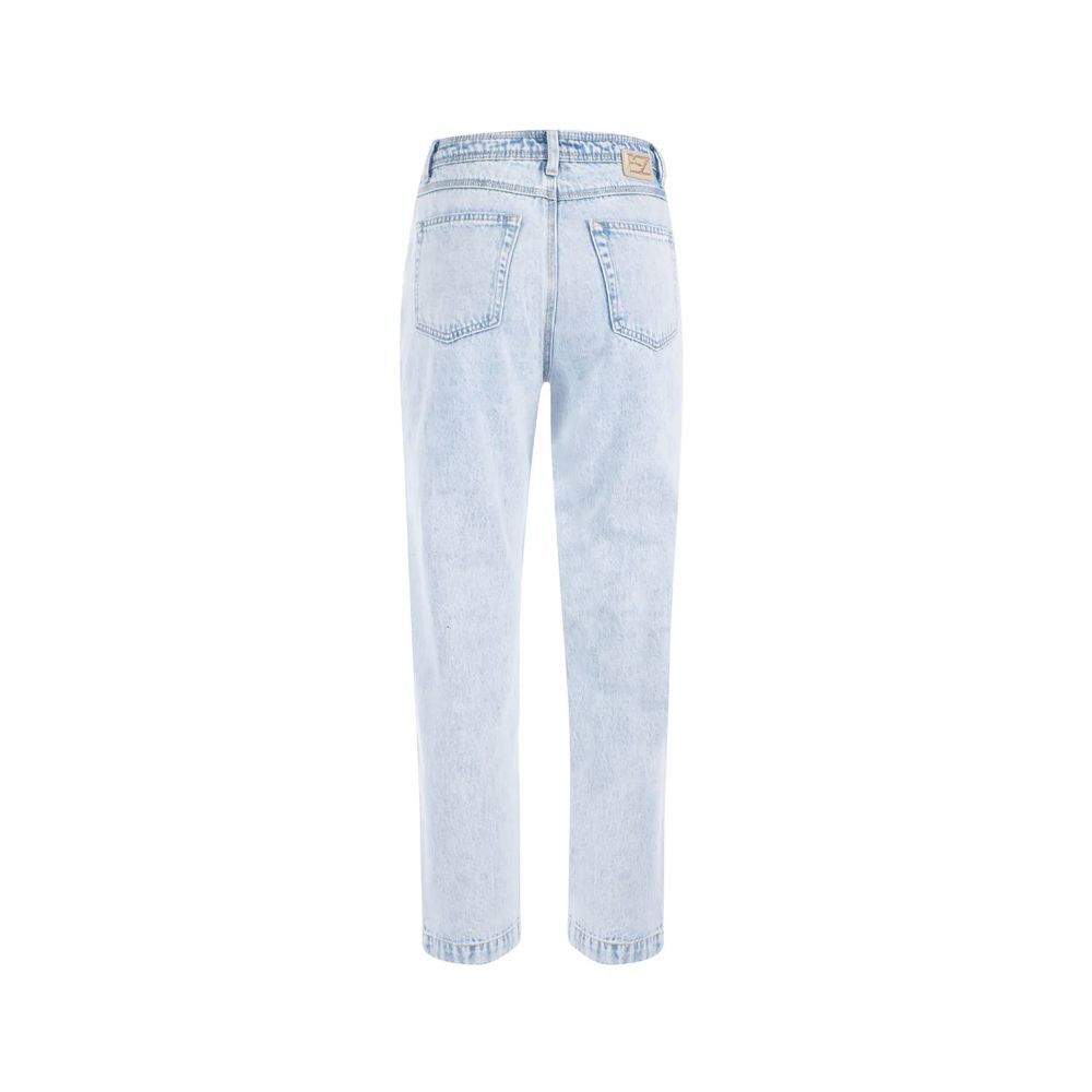 Jeans by Yes Zee for women in denim cotton light-blue features an sophisticated high rise and boyfriend with a precise long, creating a sophisticated and sophisticated silhouette.
