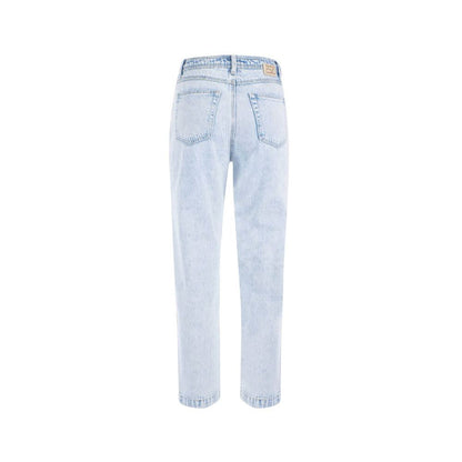 Jeans by Yes Zee for women in denim cotton light-blue features an sophisticated high rise and boyfriend with a precise long, creating a sophisticated and sophisticated silhouette.