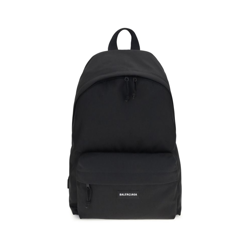Backpack by Balenciaga for men in polyamide & polyester black & signature showcases a urban-chic Explorer Polyamide & Polyester Backpack design, featuring a secure with urban-chic and versatile backpack-strap & adjustable-strap.