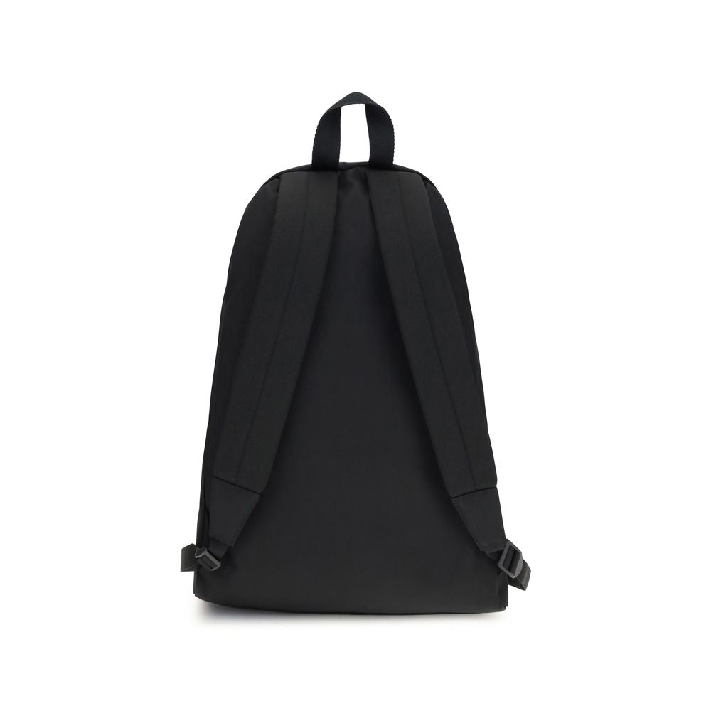 Backpack by Balenciaga for men in polyamide & polyester black & signature showcases an architectural Explorer Polyamide & Polyester Backpack design, featuring a secure , ample , and architectural backpack-strap & adjustable-strap for a sophisticated look.
