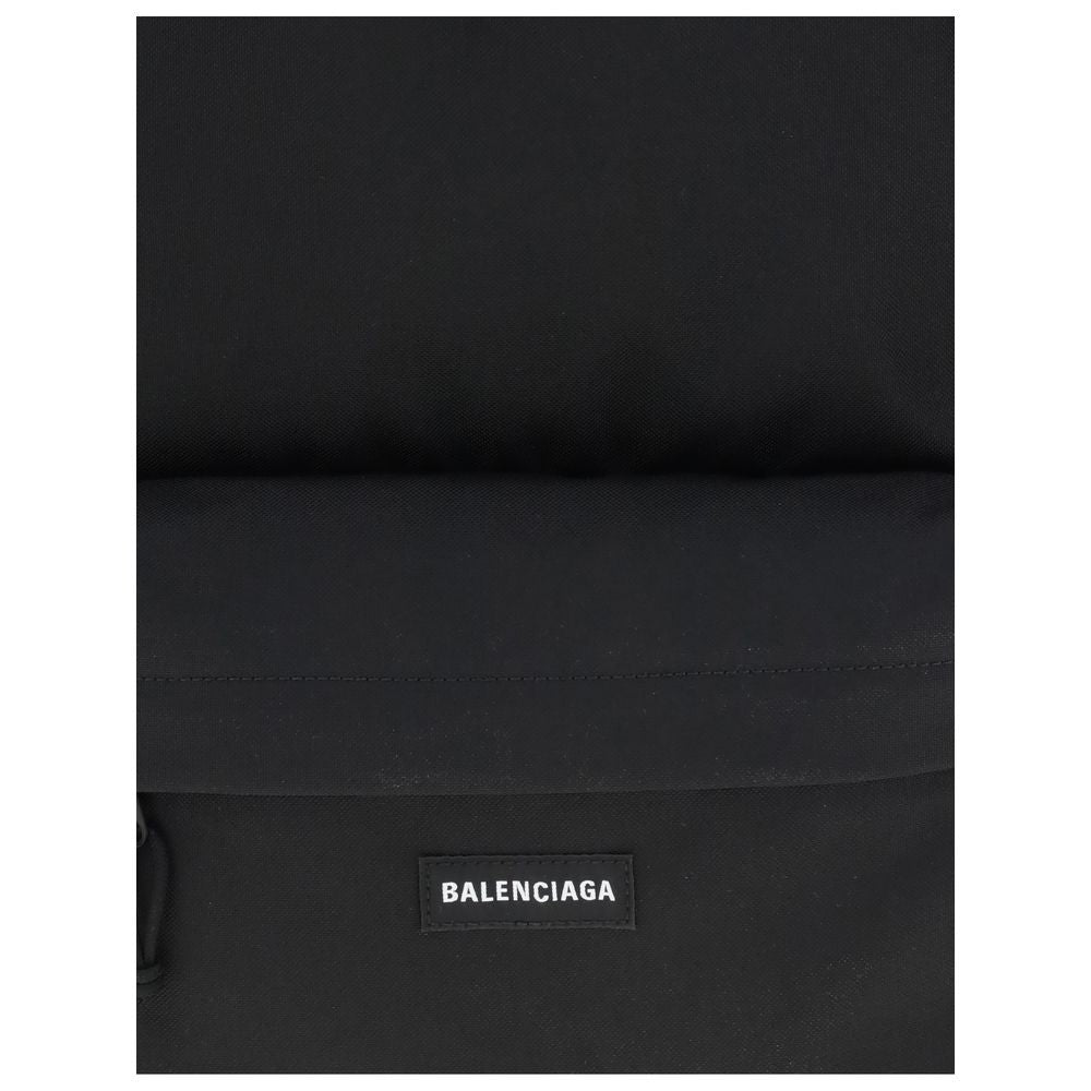 Backpack by Balenciaga for men in polyamide & polyester black & signature presents a versatile Explorer Polyamide & Polyester Backpack design, showcasing a secure with ample and versatile backpack-strap & adjustable-strap for a versatile finish.