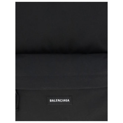 Backpack by Balenciaga for men in polyamide & polyester black & signature presents a versatile Explorer Polyamide & Polyester Backpack design, showcasing a secure with ample and versatile backpack-strap & adjustable-strap for a versatile finish.