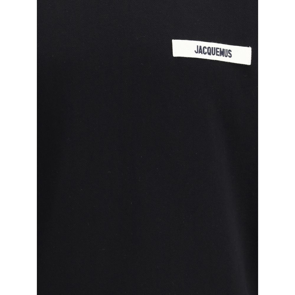 Sweatshirt Hoodie by Jacquemus for men in cotton black & signature features a edgy silhouette, detailed with a edgy and for a refined finish.