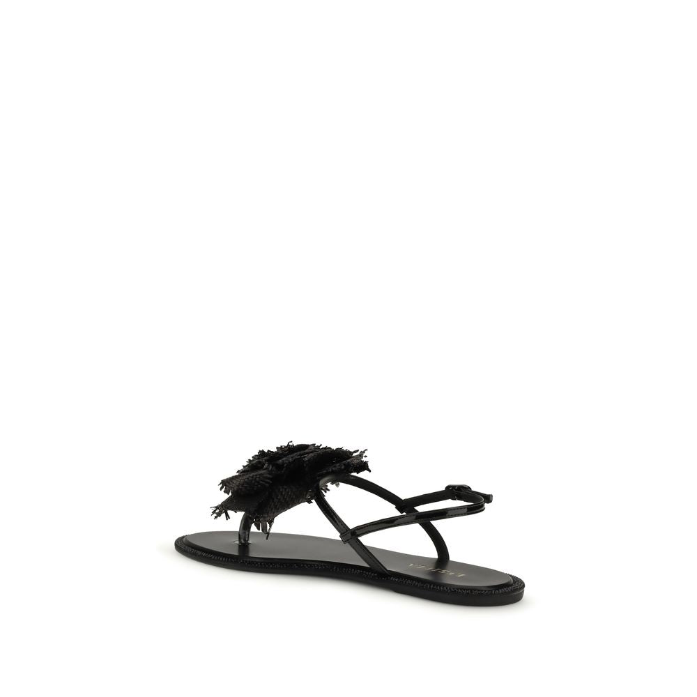 Flat Flip-Flop Sandals by LE SILLA for women in bos taurus calf leather black & rose features an architectural design from the Women's Bos Taurus Calf Leather Flat Flip-Flop Sandals collection, defined by a architectural flat and for a architectural finish.