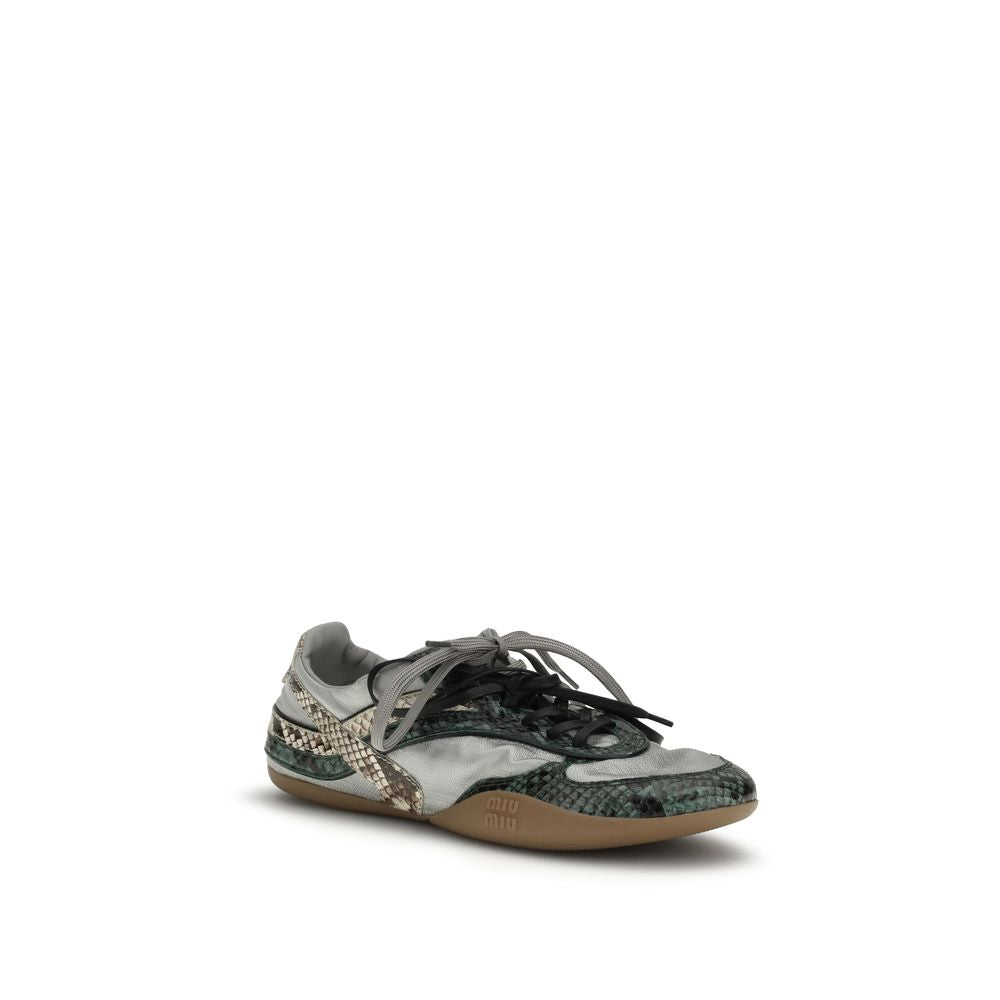 Athletic Sneakers Miu Miu women python leather animal, gray & print featuring a avant-garde Women's Athletic Python Leather Sneakers design with a avant-garde athletic style for a refined finish.