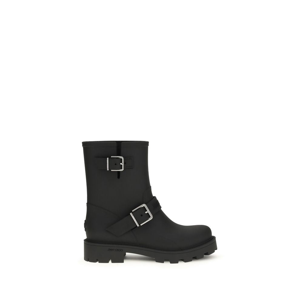 Rain Boots by Jimmy Choo for women in tu & polyurethane black features an enchanting design from the Women's TU & Polyurethane Rain Boots collection, highlighting a enchanting and for a refined look.
