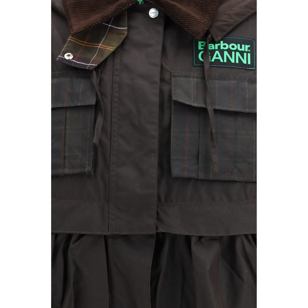 Overcoat by Barbour for women in cotton polyester brown & tartan features an voluminous silhouette, showcasing distinct and a voluminous for a truly voluminous aesthetic.