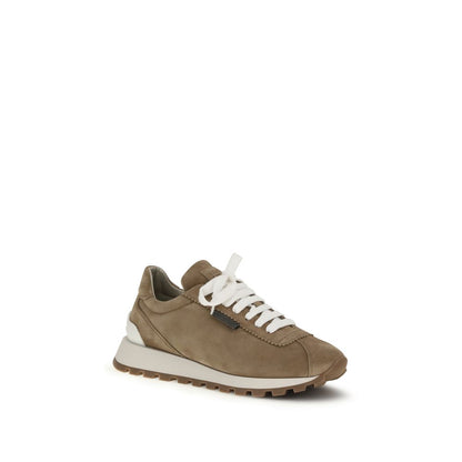 Sneakers by Brunello Cucinelli for women in bos taurus calf suede leather beige features an timeless silhouette from the Women's Fashion Bos Taurus Calf Suede Leather Sneakers collection, showcasing a signature fashion style with an timeless finish.