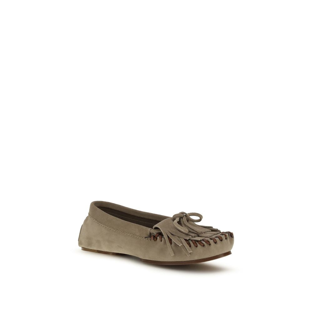Loafers Flat Shoes by Paris Texas for women in bos taurus calf leather gray showcases a dynamic silhouette, artfully capturing Women's Bos Taurus Calf Leather Loafers Flat Shoes through its distinctive and elegant .