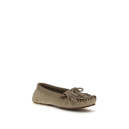 Loafers Flat Shoes by Paris Texas for women in bos taurus calf leather gray showcases a dynamic silhouette, artfully capturing Women's Bos Taurus Calf Leather Loafers Flat Shoes through its distinctive and elegant .
