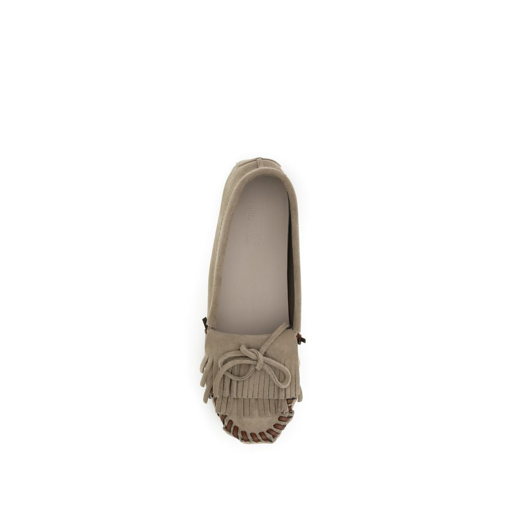Loafers Flat Shoes by Paris Texas for women in bos taurus calf leather gray features an statuesque silhouette from the Women's Bos Taurus Calf Leather Loafers Flat Shoes collection, showcasing a and a statuesque for a statuesque look.