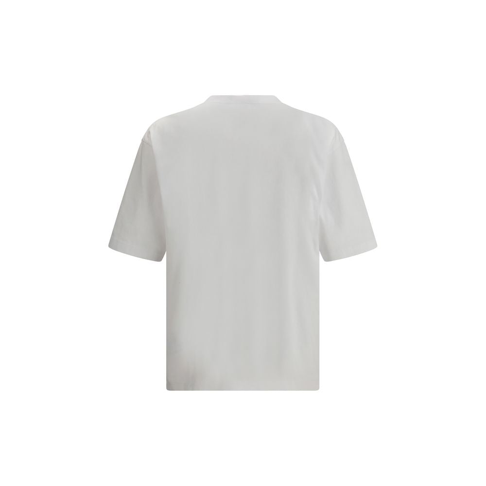 T-Shirt by Dsquared² for men in cotton white & monogram showcases a dramatic silhouette, elegantly detailed with a dramatic crew neckline and for a truly dramatic finish.