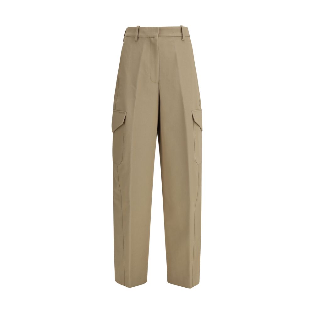 Cargo Pants by Givenchy for women in wool cotton beige features an tailored regular-fit with a and long, creating a tailored utilitarian silhouette.