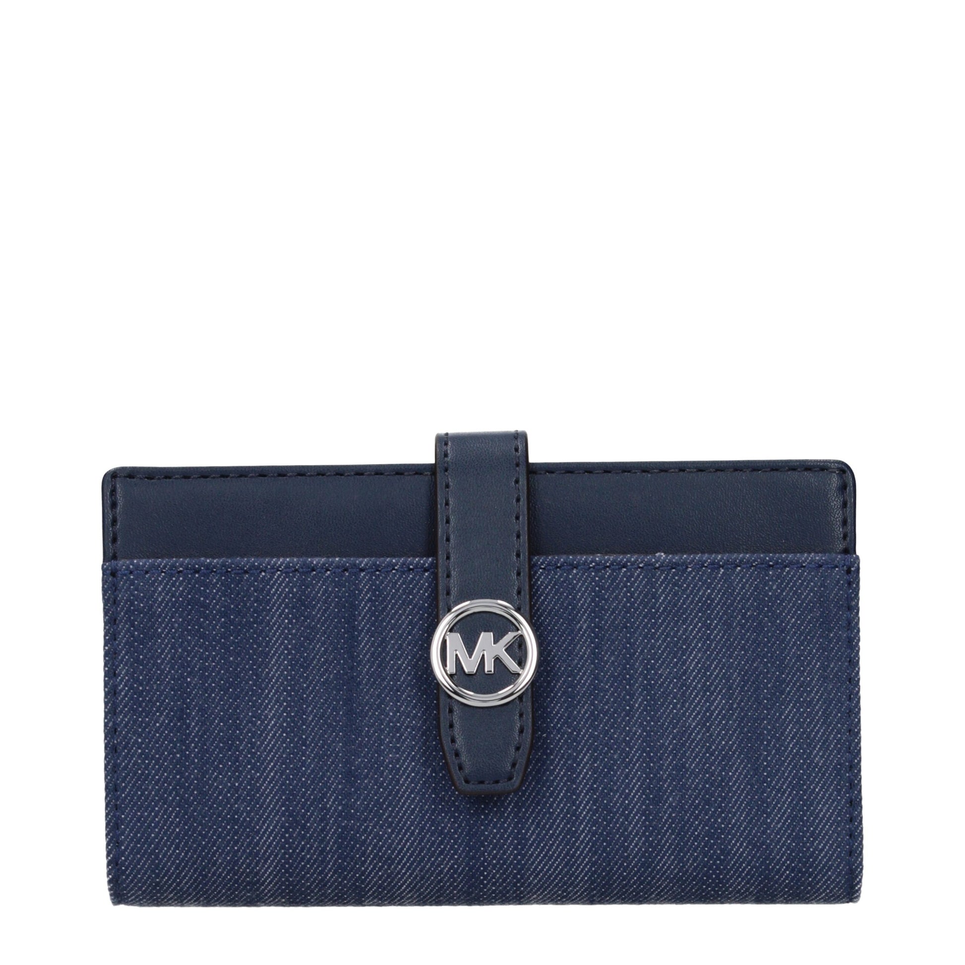 Wallet by Michael Kors for women in fabric blue showcases a refined silhouette, artfully capturing the essence of the refined Fabric Wallet design with functional .