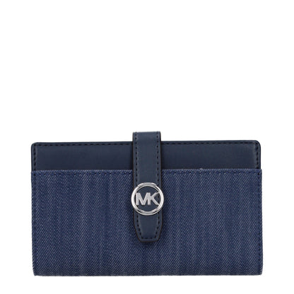 Wallet by Michael Kors for women in fabric blue showcases a refined silhouette, artfully capturing the essence of the refined Fabric Wallet design with functional .