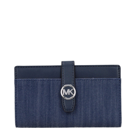 Wallet by Michael Kors for women in fabric blue showcases a refined silhouette, artfully capturing the essence of the refined Fabric Wallet design with functional .