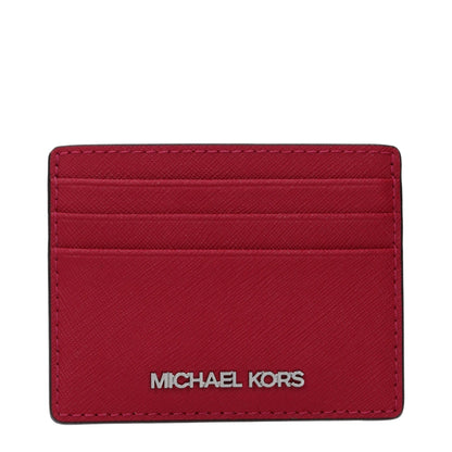 Cardholder Card Case by Michael Kors for women in leather red showcases a couture-grade silhouette from the Leather Cardholder Card Case collection, highlighting functional card-organization for a couture-grade finish.