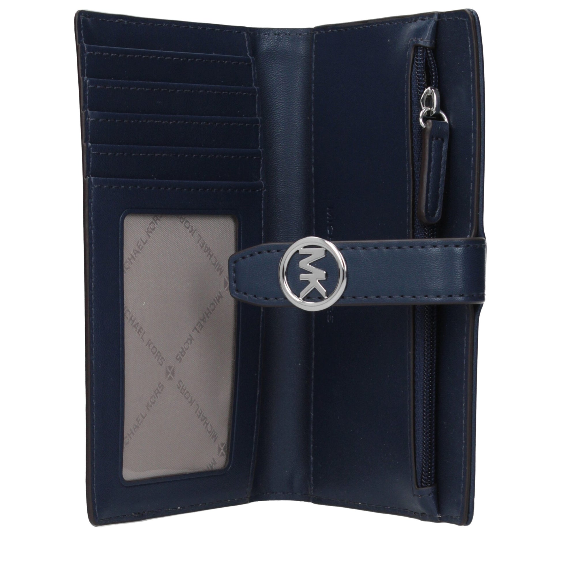 Wallet by Michael Kors for women in fabric blue presents a streamlined silhouette, showcasing the sophisticated design of the Fabric Wallet collection with functional .