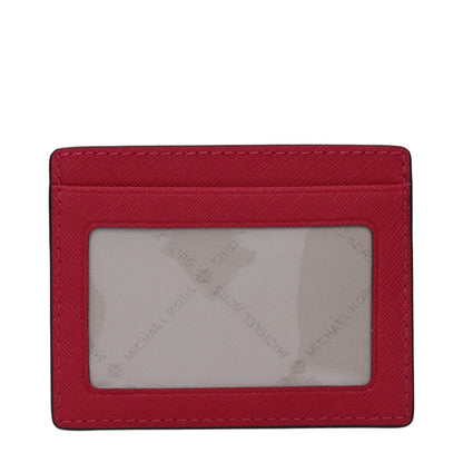 Cardholder Card Case by Michael Kors for women in leather red features an refined design, elegantly showcasing the refined Leather Cardholder Card Case aesthetic while integrating sophisticated card-organization.
