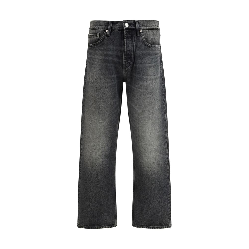 Jeans by Sunflower for men in cotton denim twill black & signature features an refined tailoring silhouette, showcasing a premium relaxed-fit, wide & oversized with a and long cut for a refined tailoring look.