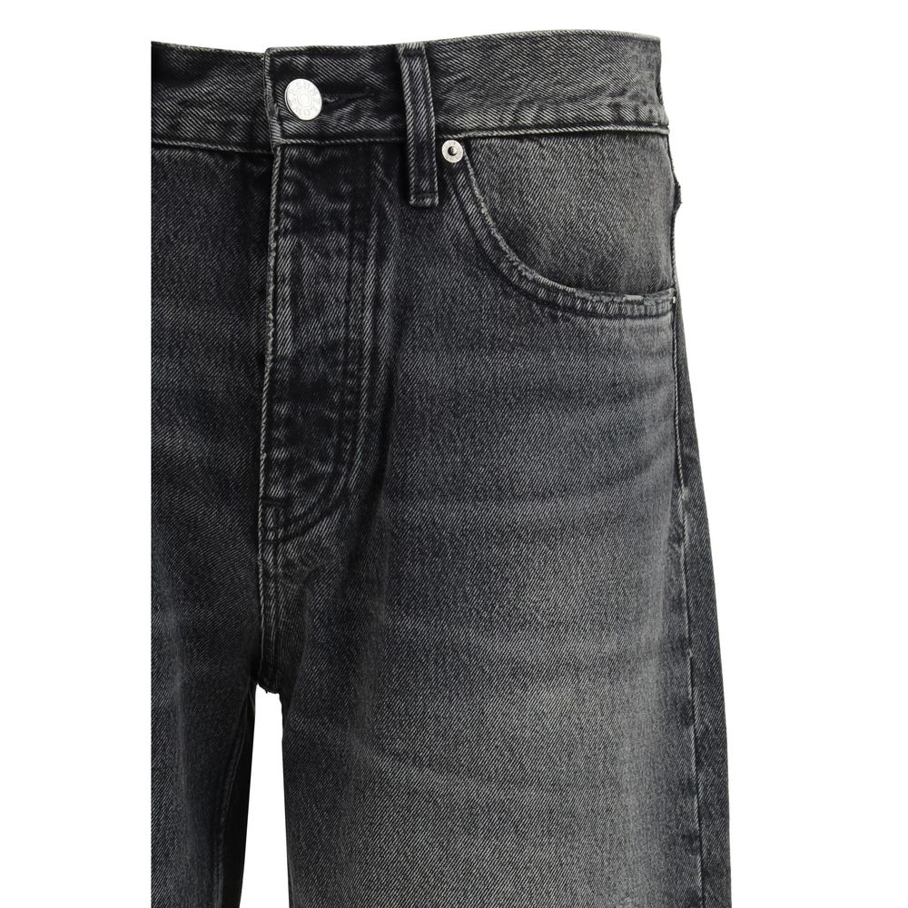 Jeans by Sunflower for men in cotton denim twill black & signature presents a refined pantology silhouette, artfully defined by a refined pantology relaxed-fit, wide & oversized, long, and a sophisticated .