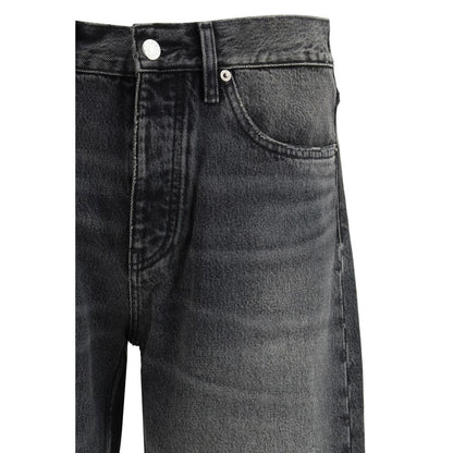 Jeans by Sunflower for men in cotton denim twill black & signature presents a refined pantology silhouette, artfully defined by a refined pantology relaxed-fit, wide & oversized, long, and a sophisticated .