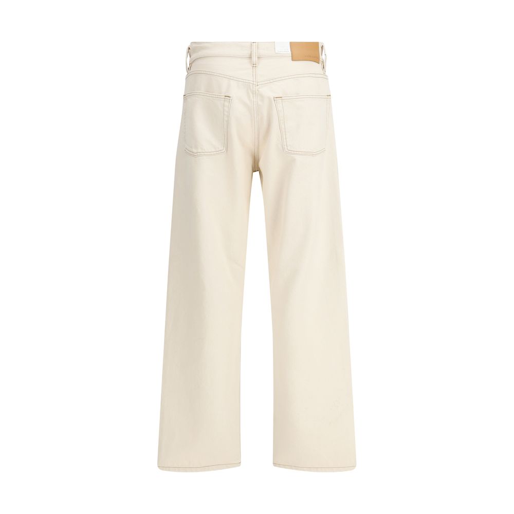 Jeans by Sunflower for men in denim cotton cream, gray, white & signature features a polished silhouette with a polished relaxed-fit & oversized, reaching a polished long and finished with a polished .