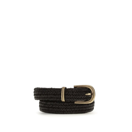 Belt by Brunello Cucinelli for women in bos taurus calf leather & viscose black features a artisanal-chic design, artfully capturing the essence of the Bos Taurus Calf Leather & Viscose Belt with a artisanal-chic finish.