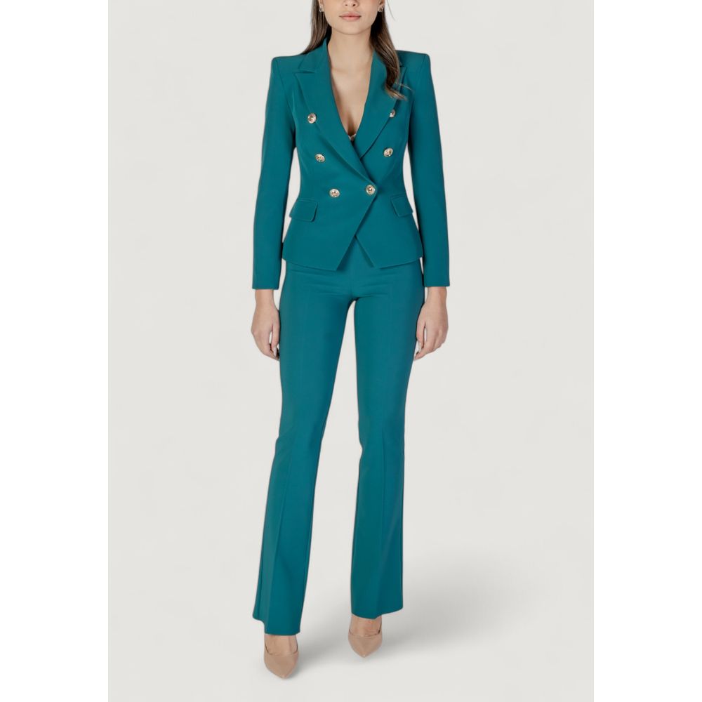 Blazer by Rinascimento for women in stretch polyester black & gold features an crisp silhouette with sophisticated and a crisp for a truly crisp finish.