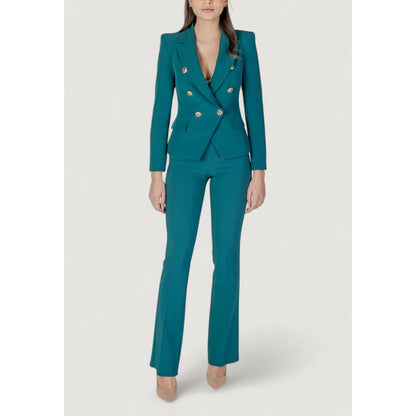 Blazer by Rinascimento for women in stretch polyester black & gold features an crisp silhouette with sophisticated and a crisp for a truly crisp finish.