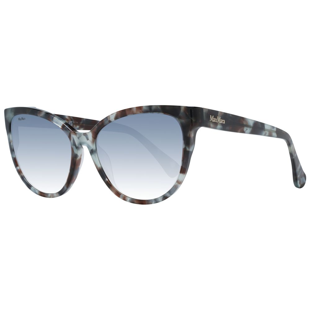 Sunglasses by Max Mara for women in plastic multicolor features an lustrous full-rim cat-eye frame design with multicolor coloured frame detailing and mirrored category-2-medium-tint lens for a lustrous aesthetic.