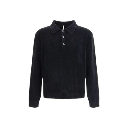 Polo Shirt by Sunflower for men in cotton black showcases a sharp silhouette, detailed with a refined and sharp long-sleeve for a sophisticated finish.