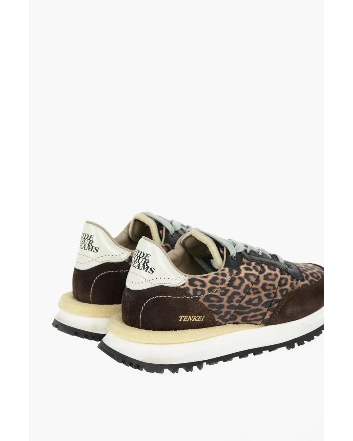Sneakers by Hidnander for women in leather brown features an fashionable silhouette, showcasing the premium Women's High Top Low Leather Sneakers in a fashionable high-top low-top style that offers a fashionable finish for refined style.