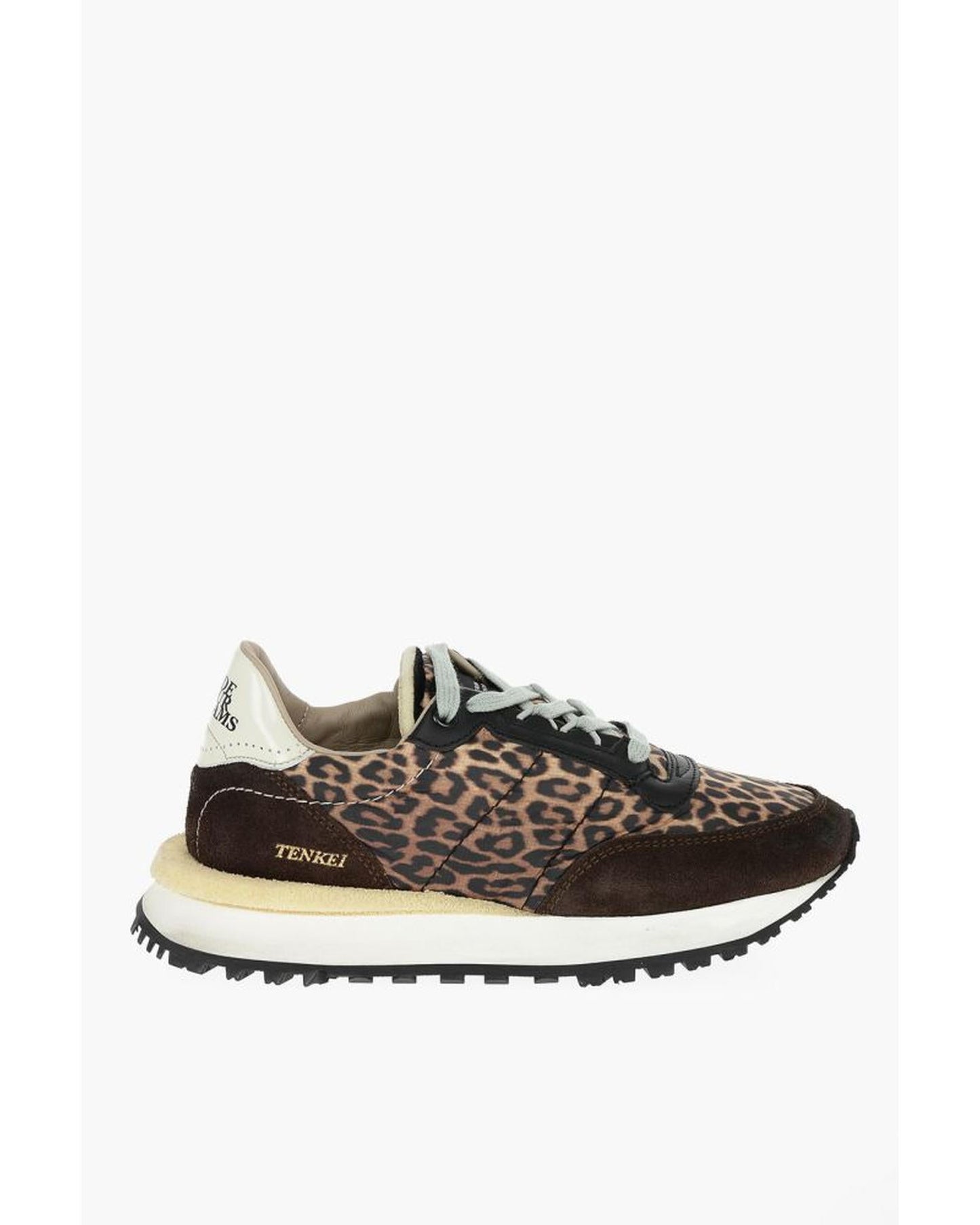 Sneakers by Hidnander for women in leather brown presents a on trend silhouette from the Women's High Top Low Leather Sneakers collection, showcasing a on trend high-top low-top style for an elevated aesthetic.