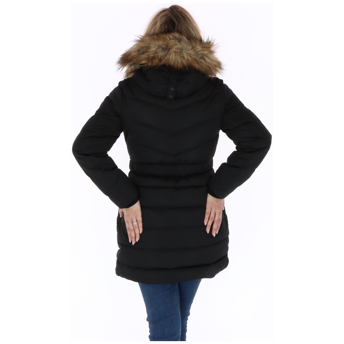 Hooded Overcoat by Pepe Jeans for women in polyester black features a cosy chic silhouette, artfully detailed with a sophisticated and premium pockets & hooded for a cosy chic finish.