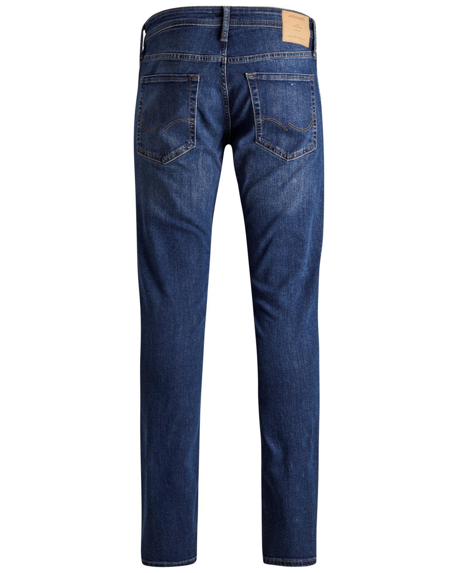 Jeans by Jack & Jones for men in stretch denim cotton blue features an sophisticated and slim with a precise long, creating a sophisticated and sophisticated silhouette.